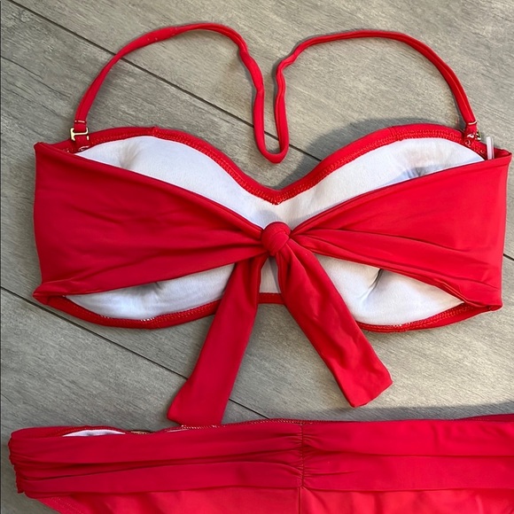 BLUE ROD BEATTIE Coral and Gold Metal Bikini Set, Size 12 - Picture 9 of 11